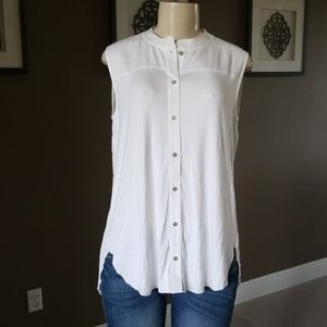 Calvin Klein Sleeveless Blouse with Pleated Back